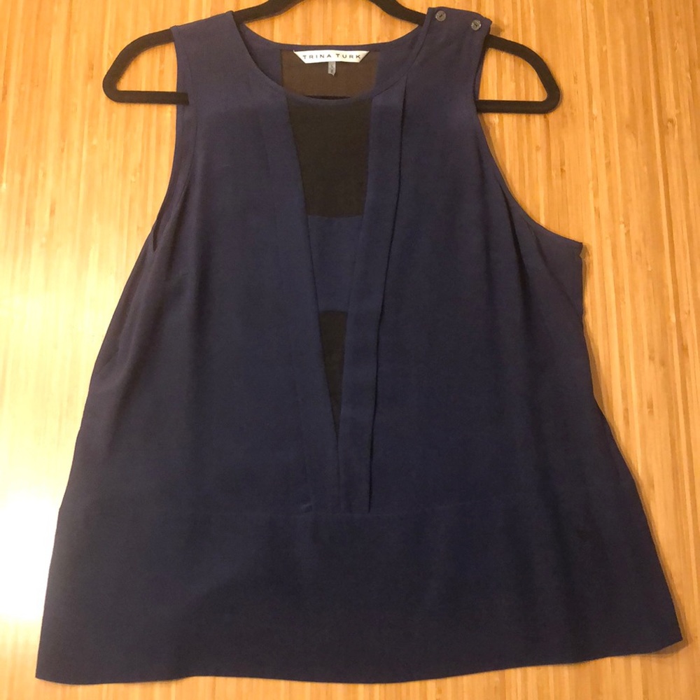 Tina Turk Navy Blue Sleeveless Blouse